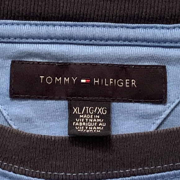 🏄Y2K TOMMY HILFIGER MENS CHEST STRIPE LOGO SHORT SLEEVE T-SHIRT - SIZE XL🏄♂️ - Picture 4 of 5